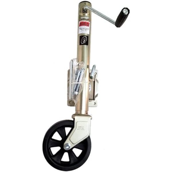 1,500 lbs. capacity RAM sidewind bolt-on swivel trailer jack zinc coated with 8" caster