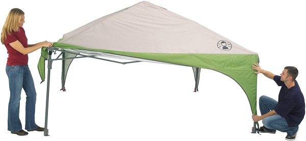 Coleman 10' x 10' Outdoor Canopy Sun Shelter Tent with Instant Setup, Green - Image 3