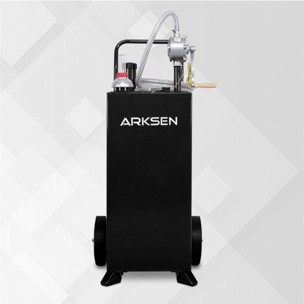 Arksen 30 Gallon Portable Fuel Transfer Gas Can Caddy Storage Gasoline Tank Heavy Duty 30-Gallons Capacity- Black - Image 2