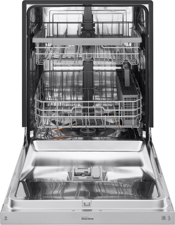 LG - 24" Front-Control Built-In Dishwasher with Stainless Steel Tub, QuadWash, 48 dBa - Stainless steel - Image 2