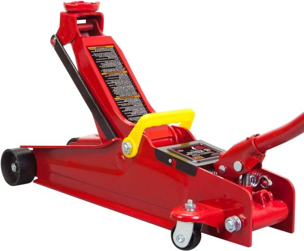 BIG RED Hydraulic Low Profile Trolley Service/Floor Jack with Single Piston Quick Lift Pump, 2.5 Ton (5,000 lb) Capacity, Red,DMT825051