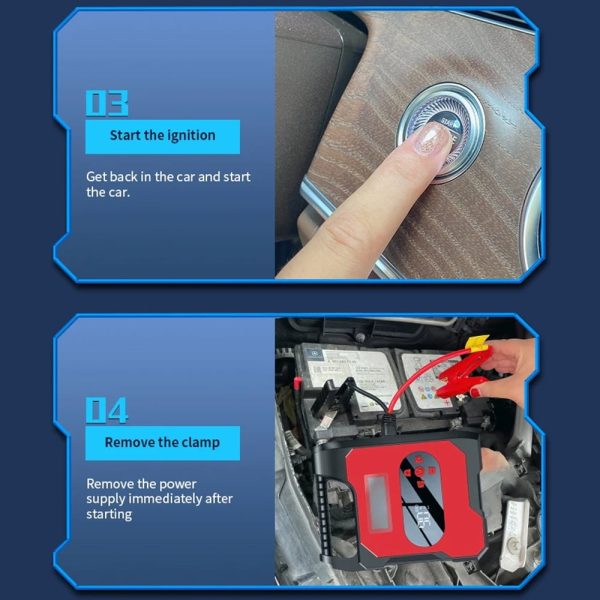 Portable 32000mAh Car Jump Starter + Air Compressor Battery Booster Power Bank - Image 17