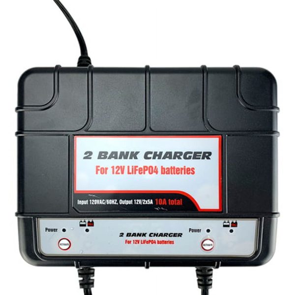 Banshee Lithium LiFePO4 2 BAY 12V 5A Float Charger for Boat Lawn Tractor Car Motorcycle - Image 2