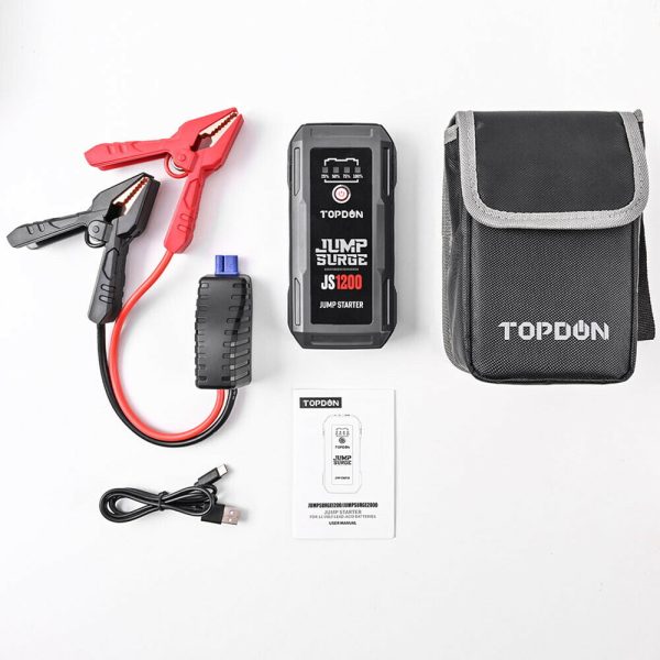 Car Jump Starter TOPDON JS1200 10000mAh Peak 1200A 12V Car Starter Lithium Battery Booster - Image 8