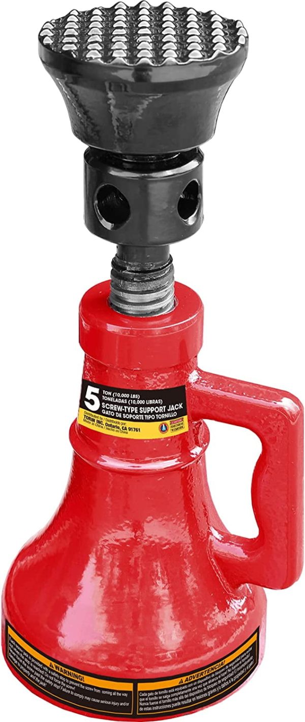 Big Red 5 Ton Professional Car Support Screw Jack for House Construction Bridge Stabilization, Red,W05R