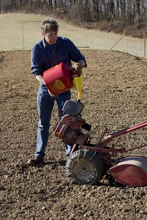 Eagle UI-50-FS Red Galvanized Steel Type I Gasoline Safety Can with Funnel, 5 gallon Capacity, 13.5" Height, 12.5" Diameter - Image 7