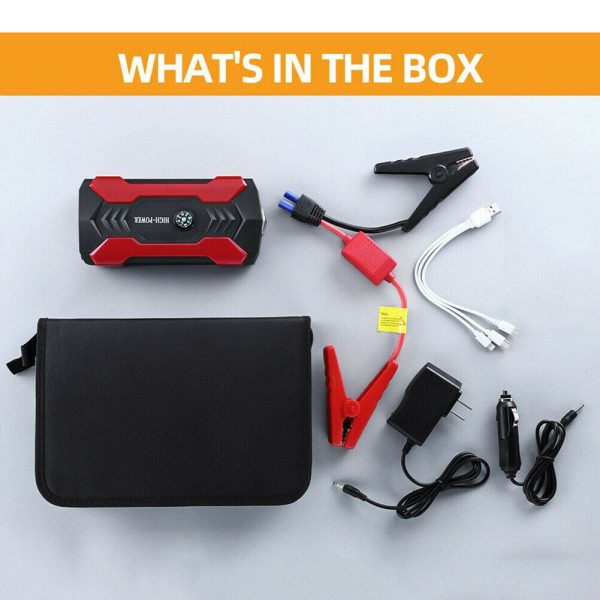 Xhy Jump Starter 12V Car Battery Pack Booster Jumper Box Emergency Start Power Bank Supply Charger with Built-in LED Light - Image 4