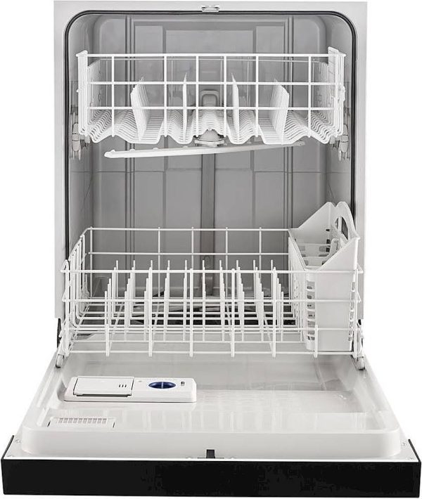 Whirlpool - 24" Front Control Built-In Dishwasher with 1-Hour Wash Cycle, 55dBA - Black - Image 2