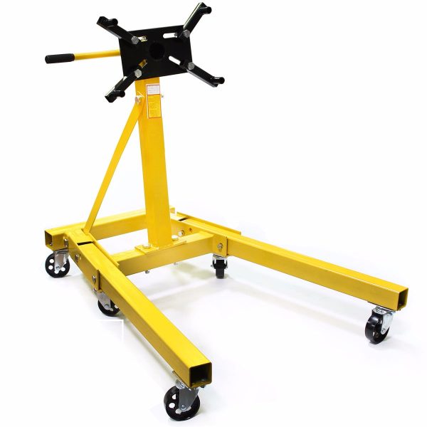 Stark Engine Stand 2000 lbs Capacity 360 Degree Head Motor Stand Folding Legs Motor Hoist Mover Auto Repair Rebuild Jack, Yellow