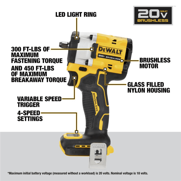 DeWalt 20V MAX 3/8" IMPACT WRENCH BARE TOOL - Image 6