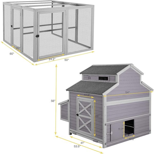 Morgete Extra Large Chicken Coop Wooden Hen House for 8-10 Chickens - Image 6