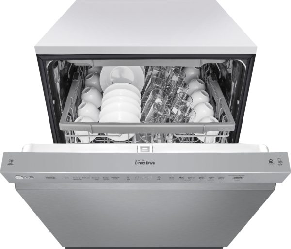 LG - 24" Front Control Smart Built-In Stainless Steel Tub Dishwasher with 3rd Rack, Quadwash, and 48dba - Stainless steel - Image 8