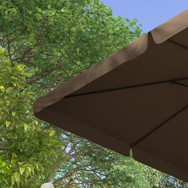 Royard Oaktree 10ft Cantilever Patio Umbrella, Outdoor Offset Umbrella with Tilt, Crank, Cross Base, Aluminum Pole, and Air Vent, Large Market Umbrella for Garden, Pool, Deck, Backyard, Tan - Image 6