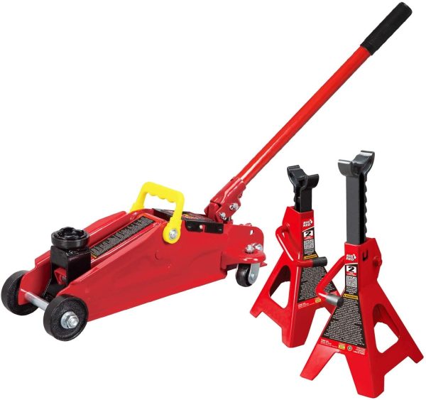 BIG RED Hydraulic Trolley/Floor Jack Combo with 2 Jack Stands 2 Ton ,Red, W8201 - Image 5