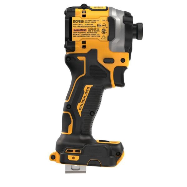 ATOMIC 20V MAX Cordless Brushless Compact 1/4 in. Impact Driver (Tool Only) DCF850B - Image 9