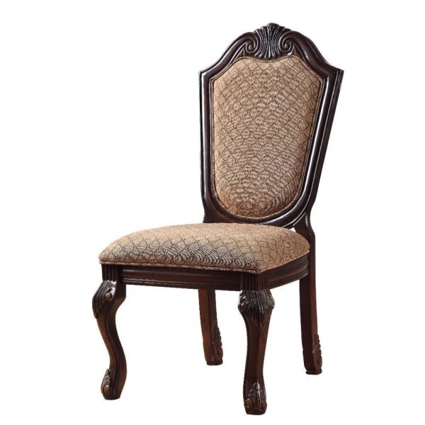 Formal Traditional Espresso Finish Dining Side Chairs 2pc Set Wooden Frame Chair Padded Seat Back Furniture - Image 2