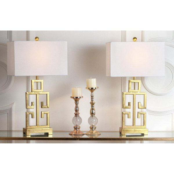 Safavieh 29 in. H Greek Key Geometric Glam Table Lamp， Set of 2 - Image 3