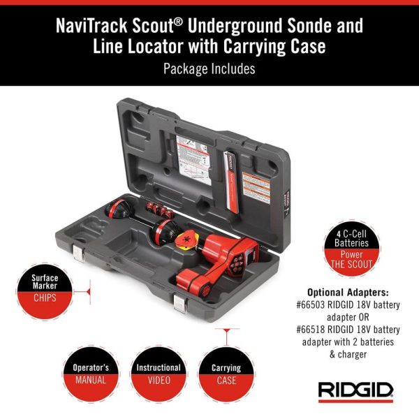 NaviTrack Scout Underground Sonde and Cable Locator, Multidirectional Locating Device, Battery Operated or Rechargeable 19238 - Image 7