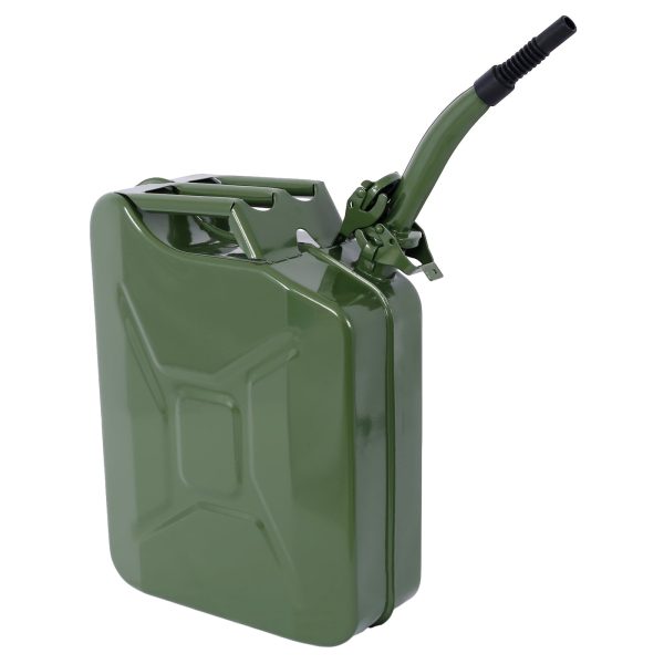 imerelez 20 Liter (5 Gallon) Jerry Fuel Can with Flexible Spout, Portable Jerry Cans Fuel Tank Steel Fuel Can, Fuels Gasoline Cars, Trucks, Equipment, GREEN - Image 2