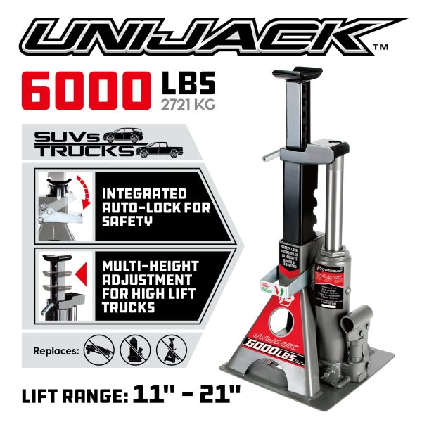 Powerbuilt 3 Ton Unijack Bottle Jack and Jackstand in One - 620471 - Image 2