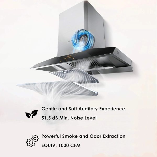 FOTILE Perimeter Vent Series 36 in. 1100 CFM Wall Mount Range Hood with 2 LED light and Touchscreen in Stainless Steel - Image 3