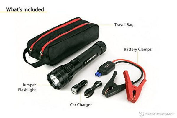 SCOSCHE PBJF400 PowerUp 400 Torch Portable 1,000 Lumen Flashlight and Car Jump Starter with 5,100 mAh 400A Portable Battery with USB Port for use in 4 and 6-Cylinder Vehicles or Motorcycles - Image 2