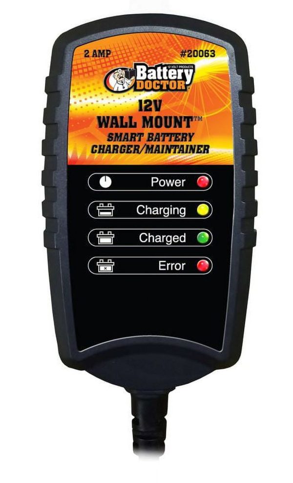 Battery Doctor 20063 Wall Mount Smart Battery Charger and Maintainer - 12 Volt, 2 Amp