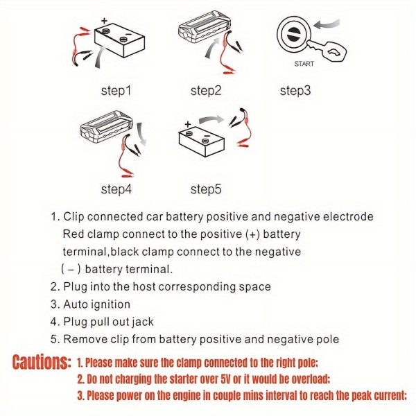 Compact 8000mAh Jump Starter & Power Bank - Emergency Car Boost for Petrol & Diesel, 12V, Safe, Dual-Color - Image 10