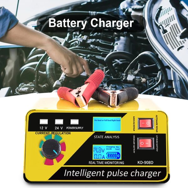 XWQ Storage Battery Charger Digital Display Multiple Protection High Efficiency 12V 24V Car Battery Charger for Automobile