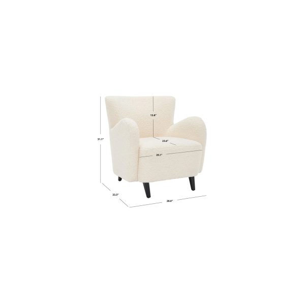 Safavieh Couture Rayanne Mosern Wingback Chair - 28" W x 34" D x 31" H Ivory - Image 2