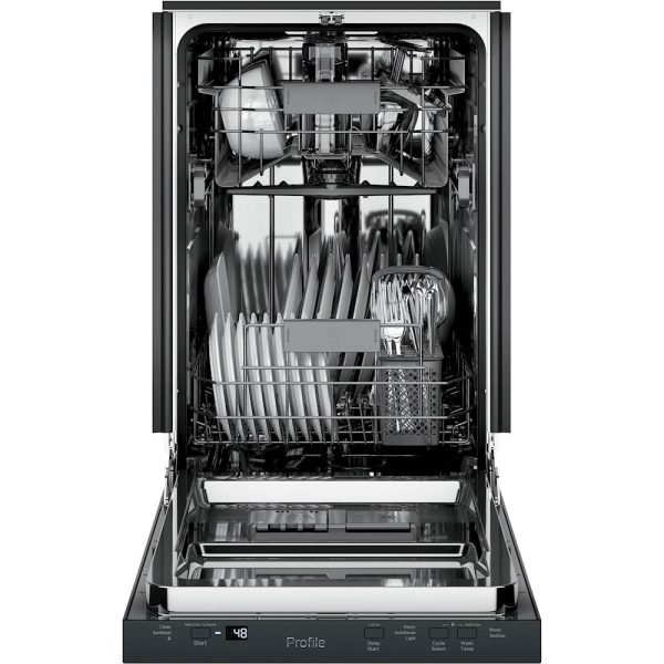 GE Profile - 18" Top Control Built-In Dishwasher with Stainless Steel Tub - Black - Image 4