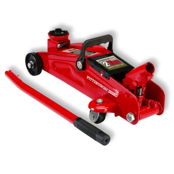 Low Profile Floor Jack 2 Ton Trolley Jack 4000LBS Capacity Heavy Steel Jack 5-3/8" to 13" Lifting, RED - Image 5