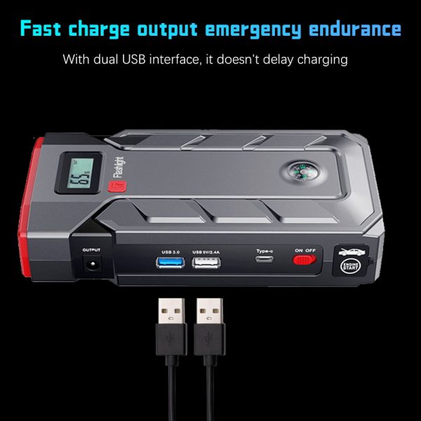 Car Jump Starter, 99900mAh Battery Jump Starter for All Gas or Up to 10L Diesel, Battery Booster Power Pack, 12V Auto Jump Box with LED Light, USB Quick Charge 3.0 - Image 8