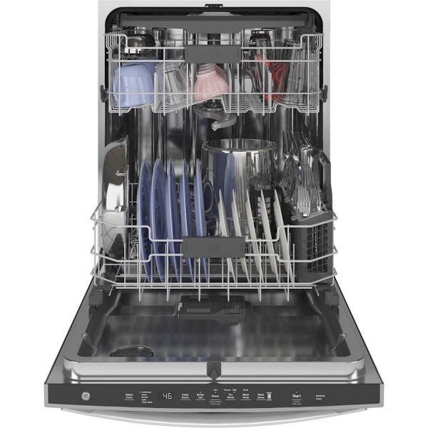 GE - Top Control Built-In Dishwasher with Stainless Steel Tub, 3rd Rack, 46dba - Stainless steel - Image 3