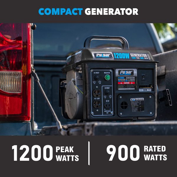 Pulsar G1200SG 1,200W Carrying Handle Gas-Powered Portable Generator, 1200w, Black/Gray - Image 6