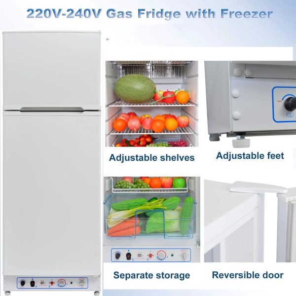 Smad 9.4 Cu ft 64 in*H Propane Refrigerator AC 110V Freezer Large Capacity Frigde Camper Motorhome - Image 8