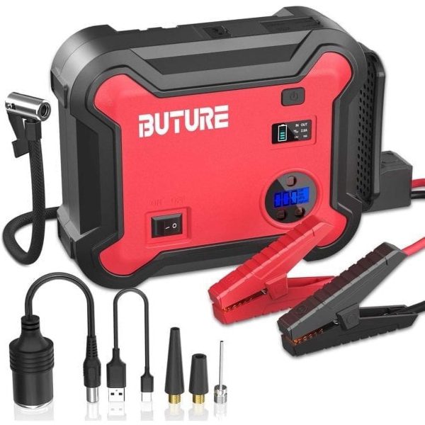 Car Jump Starter with Air Compressor 4500A 26800mAh (All Gas/8.0L)150PSI Powerful Portable Lithium Jump Starter with Tire Inflator Fast Battery Charger 3.0 with 160W DC Out BUTURE