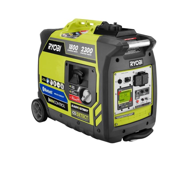 2,300-Watt Recoil Start Bluetooth Super Quiet Gasoline Powered Digital Inverter Generator with CO Shutdown Sensor RYi2322