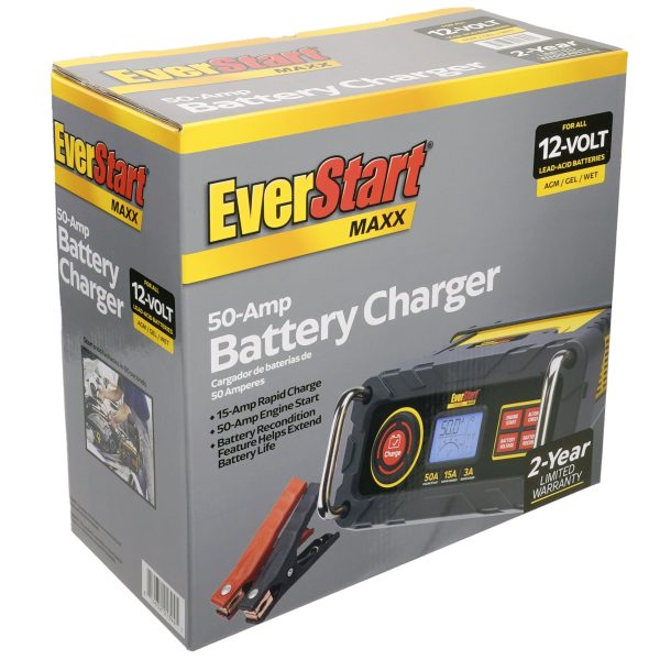 Everstart Maxx 15 Amp Automotive Battery Charger with 50 Amp Engine Start (BC50BE)-New - Image 2