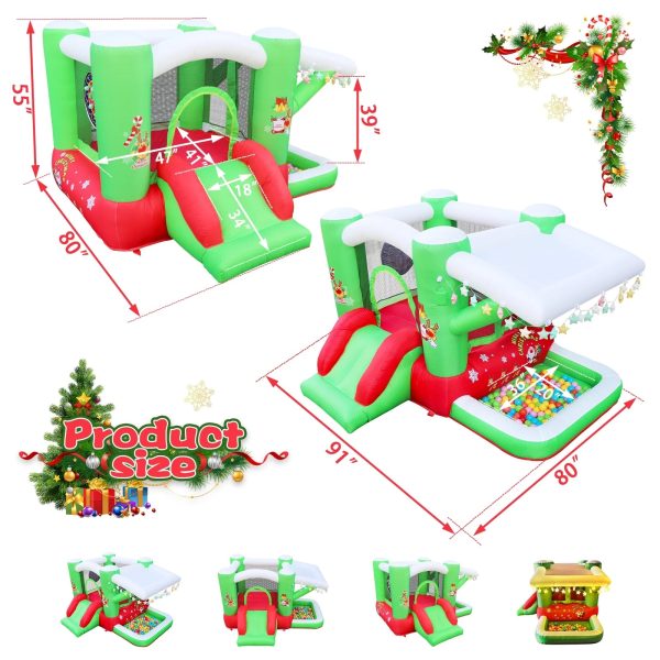 Track 7 Inflatable Bounce House for Kids, 80" x 91" x 55"in, Christmas Slide Inflatable Bouncer with Blower, Slide, Jumping, Outdoor and Indoor, for Kids Aged 3+ - Image 5