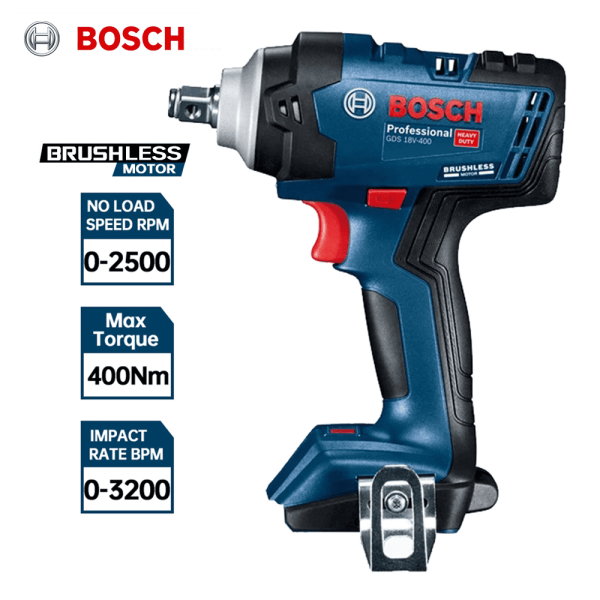 Bosch Impact Wrench 18V Brushless Lithium 400N.m High Torque Rechargeable GDS 18V-400 Electric Wrench Cordless Power Tools