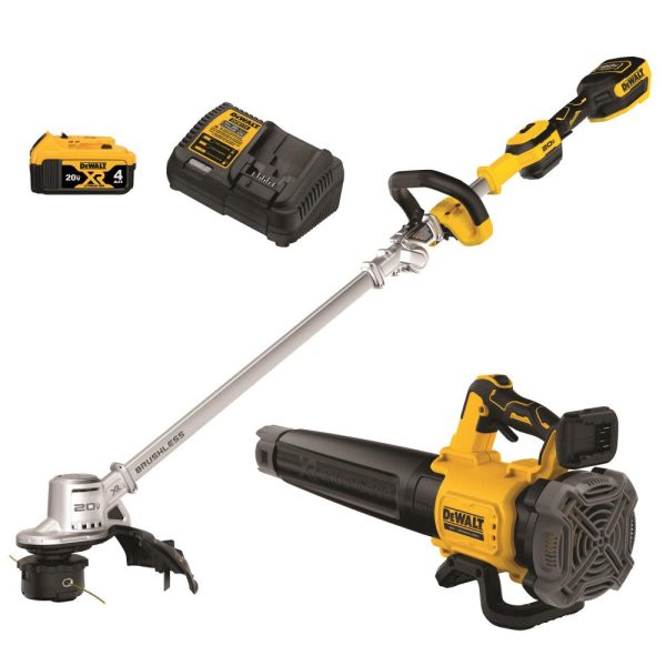 20V MAX* XR Brushless 14 in. Cordless Folding String Trimmer and Handheld Blower Combo Kit DCKO222M1 from