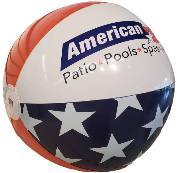 22" Inflatable Patriotic American Stars and Stripes Beach Ball Swimming Pool Toy - Image 2