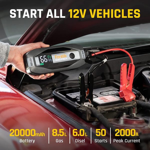 Fanttik 2000 Amp Jump Starter, 12V Car Battery Booster, 65W Two-Way Fast Charging - Image 9