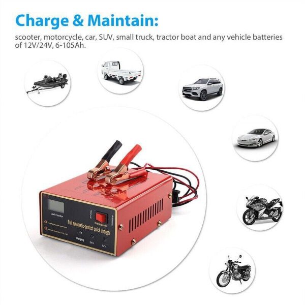 Maintenance Free Battery Charger 12V/24V 10A 140W Output For Electric Car Pro - Image 12