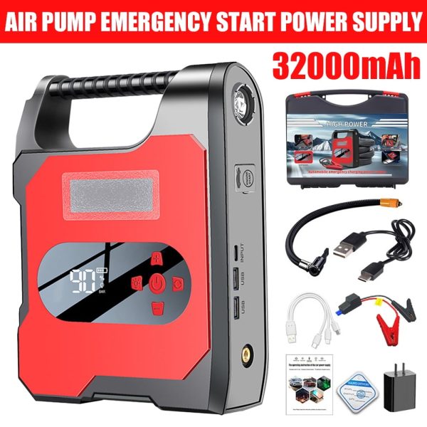 Portable Car Jump Starter with Air Compressor,Kepeak 2000A 32000mAh Jump Starter Battery Pack (6.0L Gas/4.0L Diesel) 150PSI Digital Tire Inflator, 12V Car Lithium Battery Jump Box Pack Power Charger