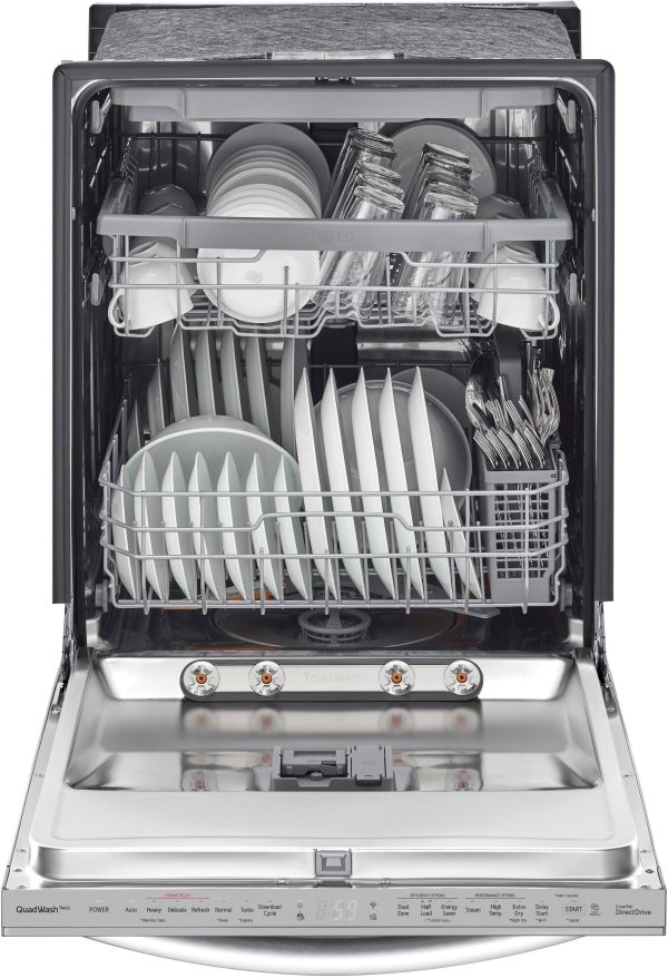 LG - 24" Top Control Smart Built-In Stainless Steel Tub Dishwasher with 3rd Rack, QuadWash and 46dba - Stainless steel - Image 8