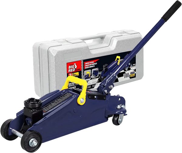 TCE 2 Ton Hydraulic Floor Jack Trolley Car Jack with Protable Storage Carrying Case,Blue,W8202U