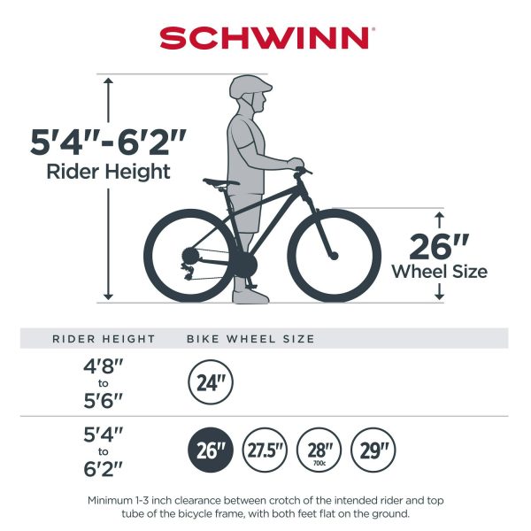 Schwinn Sidewinder Mountain Bike， 26-inch Wheels， 21 Speeds， Mens Style， Black - Image 7