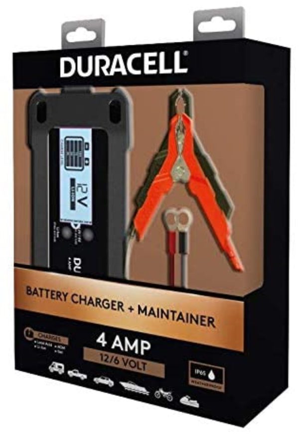 Duracell DRMC4A 4 Amp Battery Charger Maintainer with LCD Display for 6V, 12V, Lithium Ion Battery - Image 3